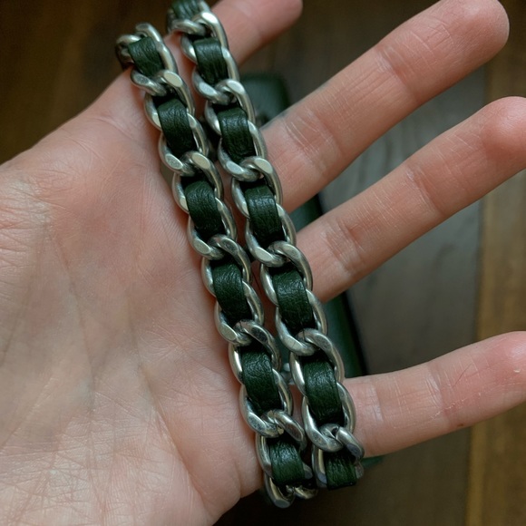 Tory Burch Britten Adjustable Shoulder Bag Chain strap forest green - Picture 4 of 7